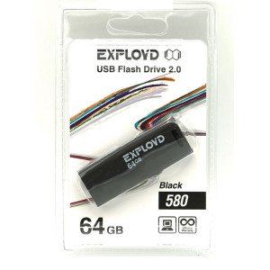 USB флэш-накопитель EXPLOYD 64GB-580 черный	