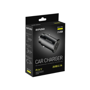 АЗУ EXPLOYD EX-Z-1194 автомобильное ЗУ,2.1A,2хUSB,чёрный	