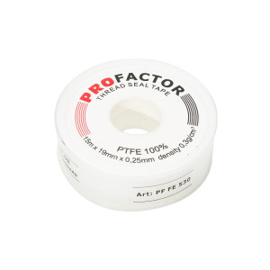 Лента Фум ProFactor PROF 15м(19мм*0,25мм)плотность0,3г/см3(белая)