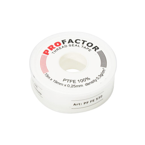 Лента Фум ProFactor PROF 15м(19мм*0,25мм)плотность0,3г/см3(белая)