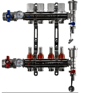 Коллекторная группа TIM с расходомерами полный комплект 4 вых. O1" 